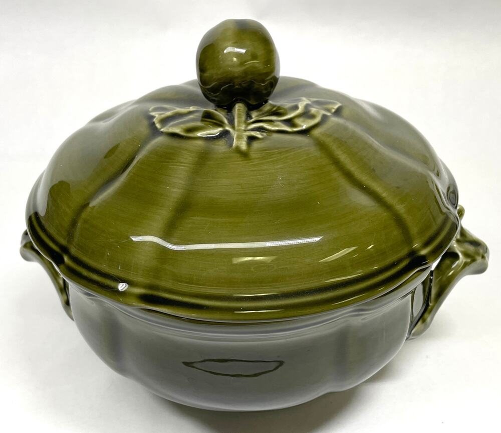 Elysee BY LUNEVILLE FAIENCE Large SERVING TUREEN- Green Bowl